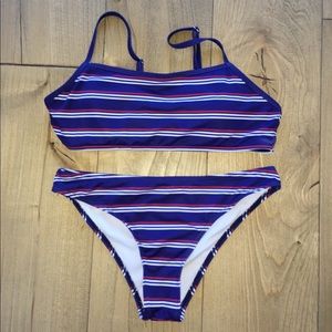 striped bikini bathing suit
